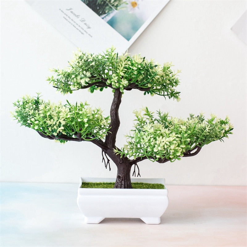 Artificial Plastic Small Potted Bonsai Tree