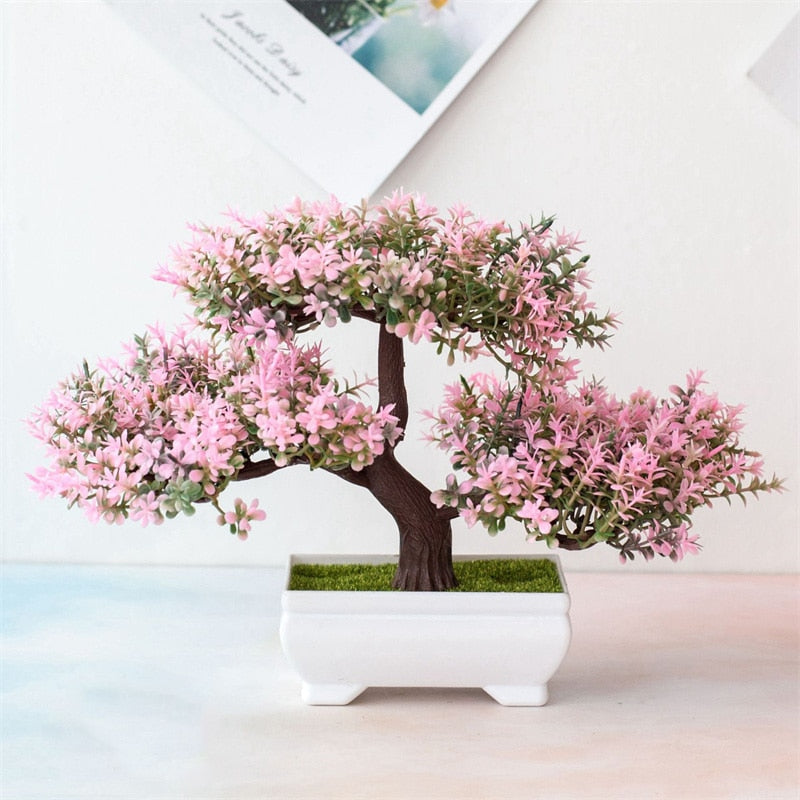 Artificial Plastic Small Potted Bonsai Tree