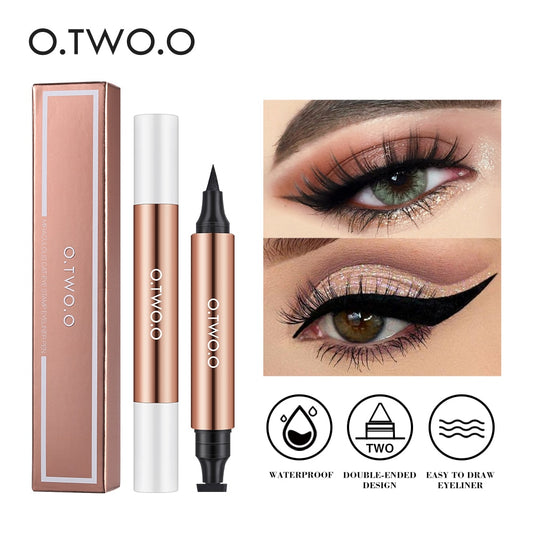 Waterproof Fast Dry Double-ended Liquid Black Eyeliner Pen