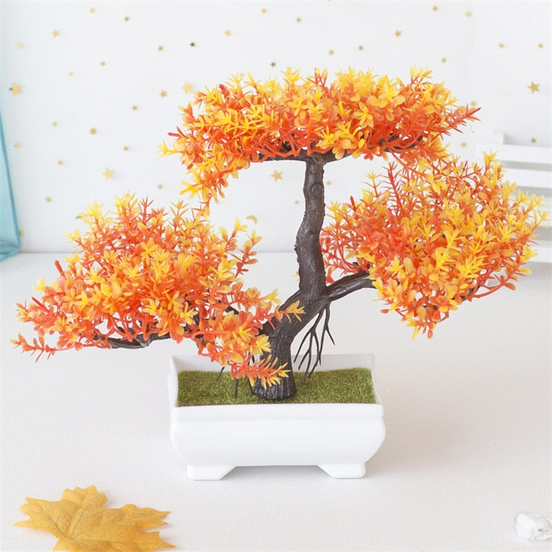Artificial Plastic Small Potted Bonsai Tree