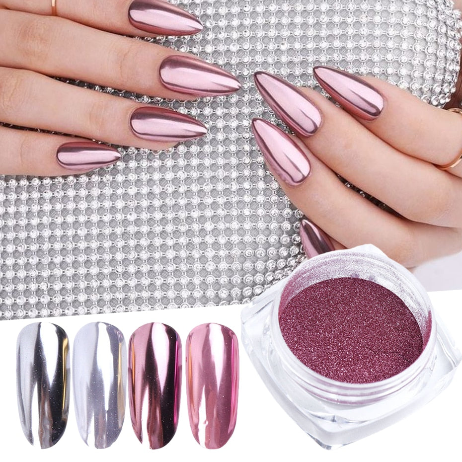 Metal Nail Glitter Powder Gel Polish Rub Dust