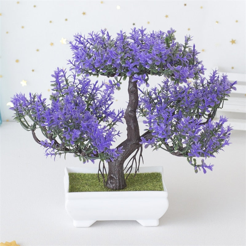 Artificial Plastic Small Potted Bonsai Tree