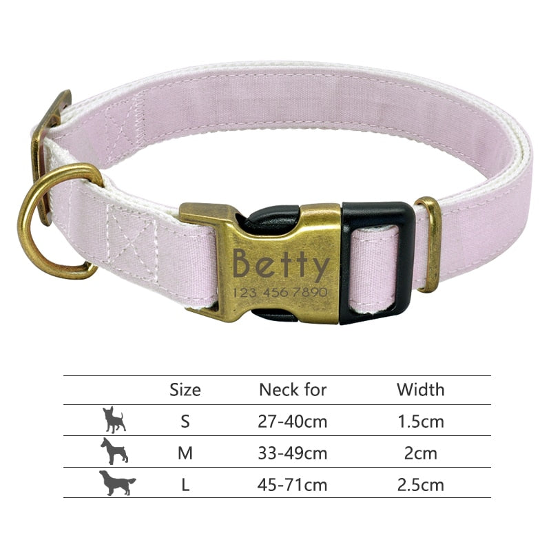 Reflective Nylon Personalized Engraved ID Tag & Collar