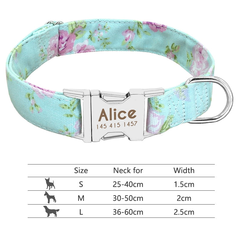 Reflective Nylon Personalized Engraved ID Tag & Collar