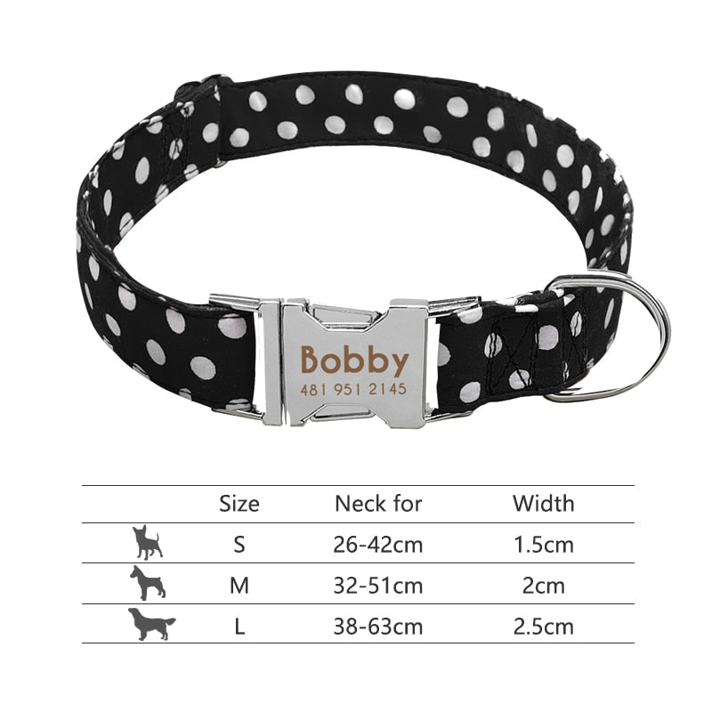 Reflective Nylon Personalized Engraved ID Tag & Collar