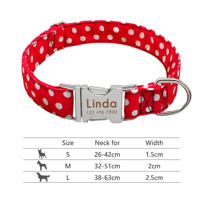 Reflective Nylon Personalized Engraved ID Tag & Collar