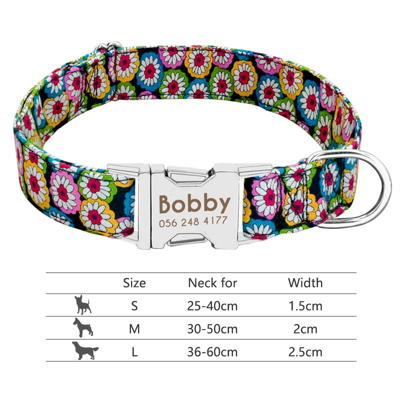 Reflective Nylon Personalized Engraved ID Tag & Collar