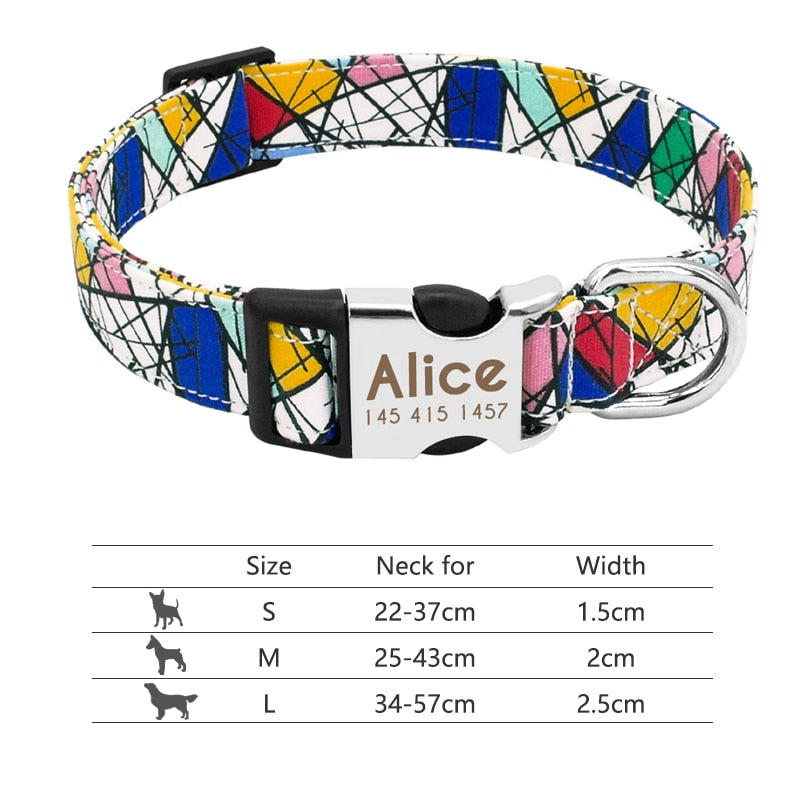 Reflective Nylon Personalized Engraved ID Tag & Collar