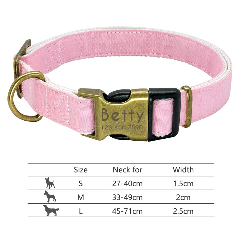 Reflective Nylon Personalized Engraved ID Tag & Collar