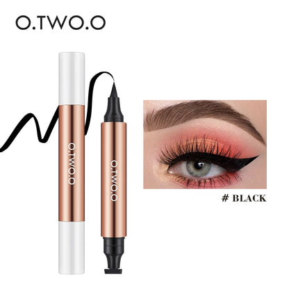 Waterproof Fast Dry Double-ended Liquid Black Eyeliner Pen