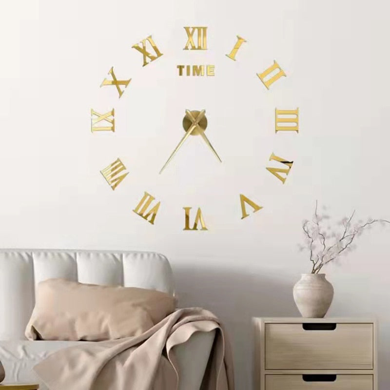 3D Numeral Acrylic Mirror Wall Clock