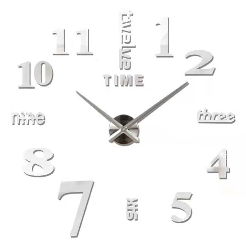 3D Numeral Acrylic Mirror Wall Clock