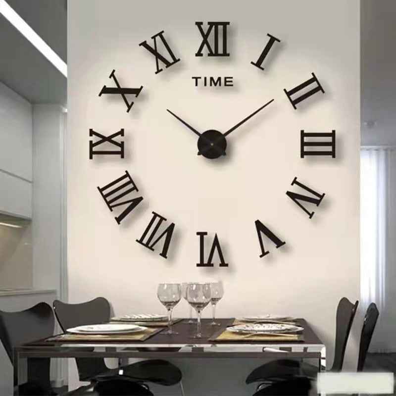 3D Numeral Acrylic Mirror Wall Clock
