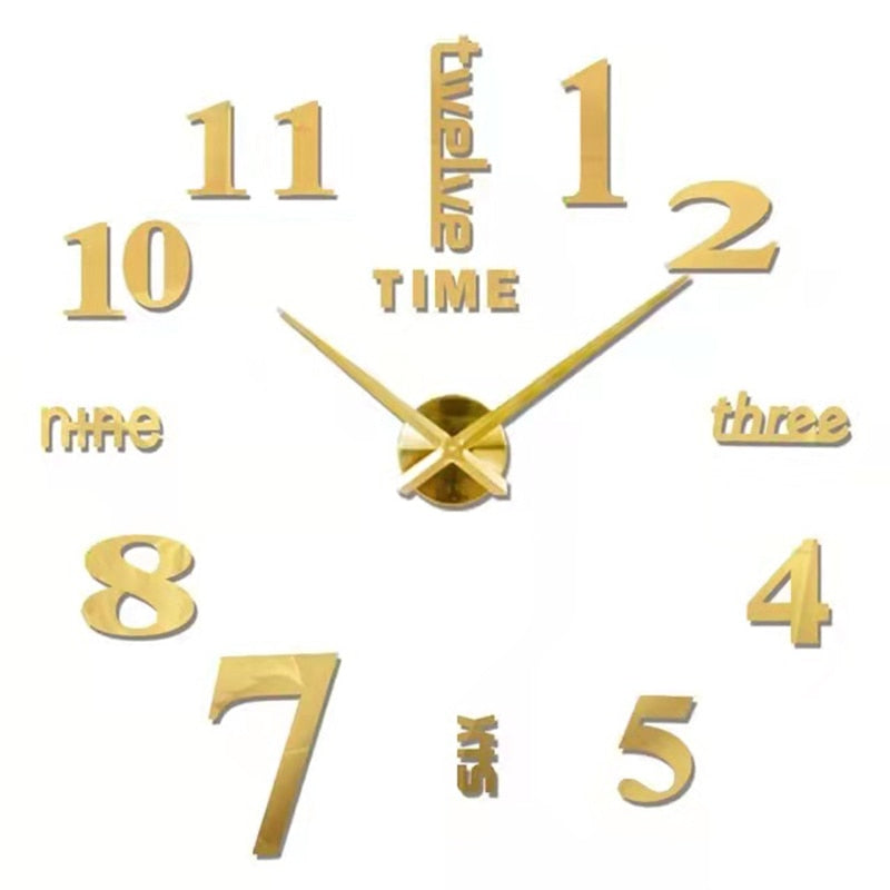 3D Numeral Acrylic Mirror Wall Clock