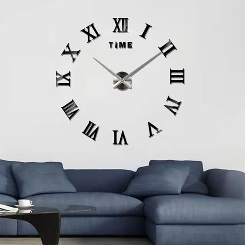 3D Numeral Acrylic Mirror Wall Clock