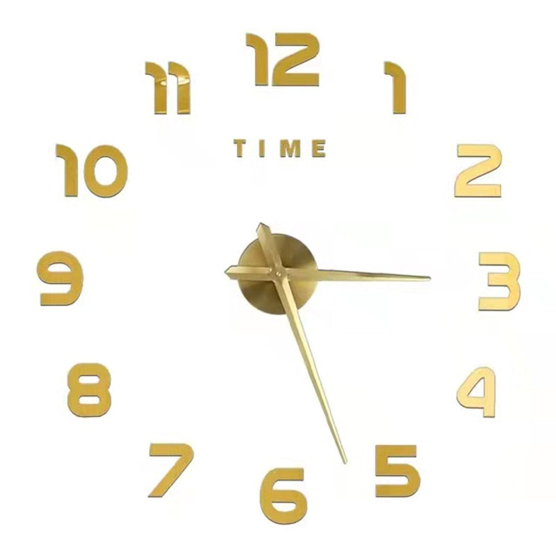 3D Numeral Acrylic Mirror Wall Clock